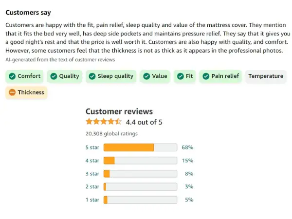 Customer reviews and Customers say photo