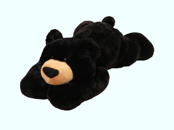 Weighted Black Bear Plush Pillow photo